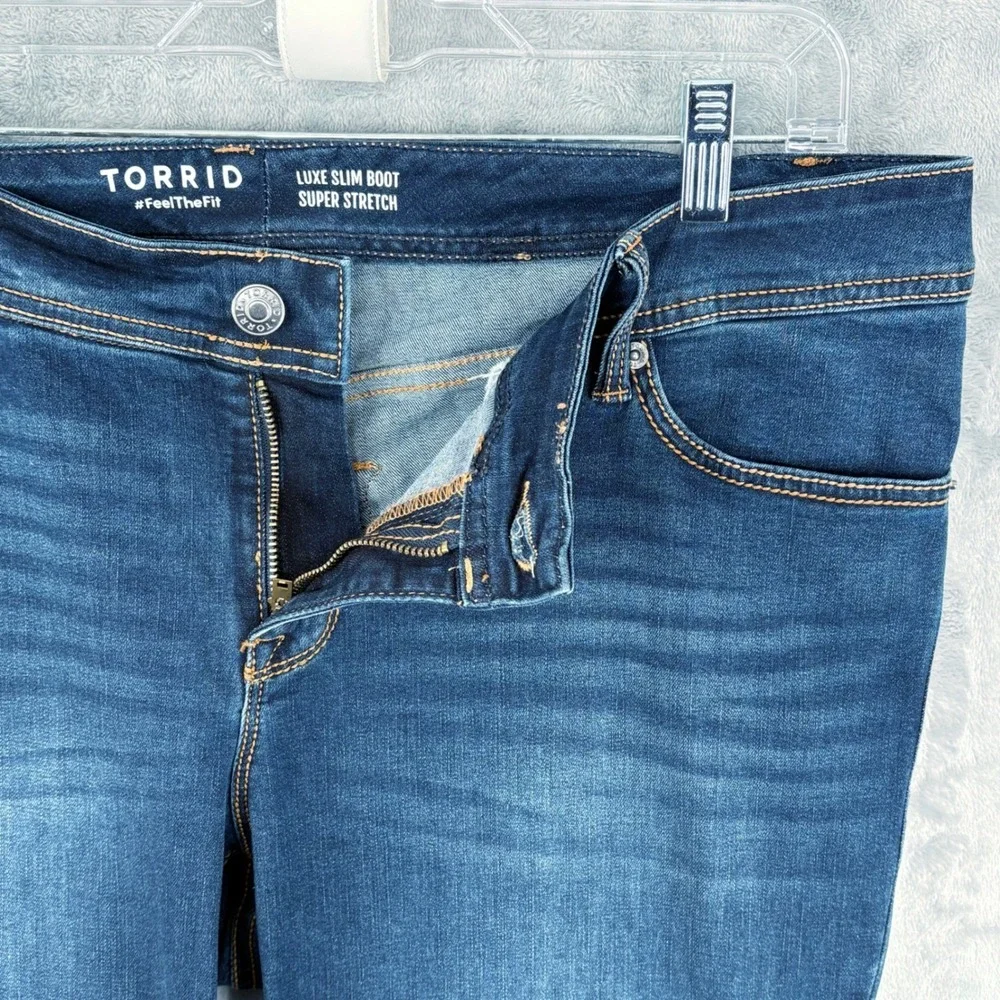 Torrid Womens 18S (Fits 38x28) Luxe‎ Slim Boot Super Stretch Dark Wash Denim